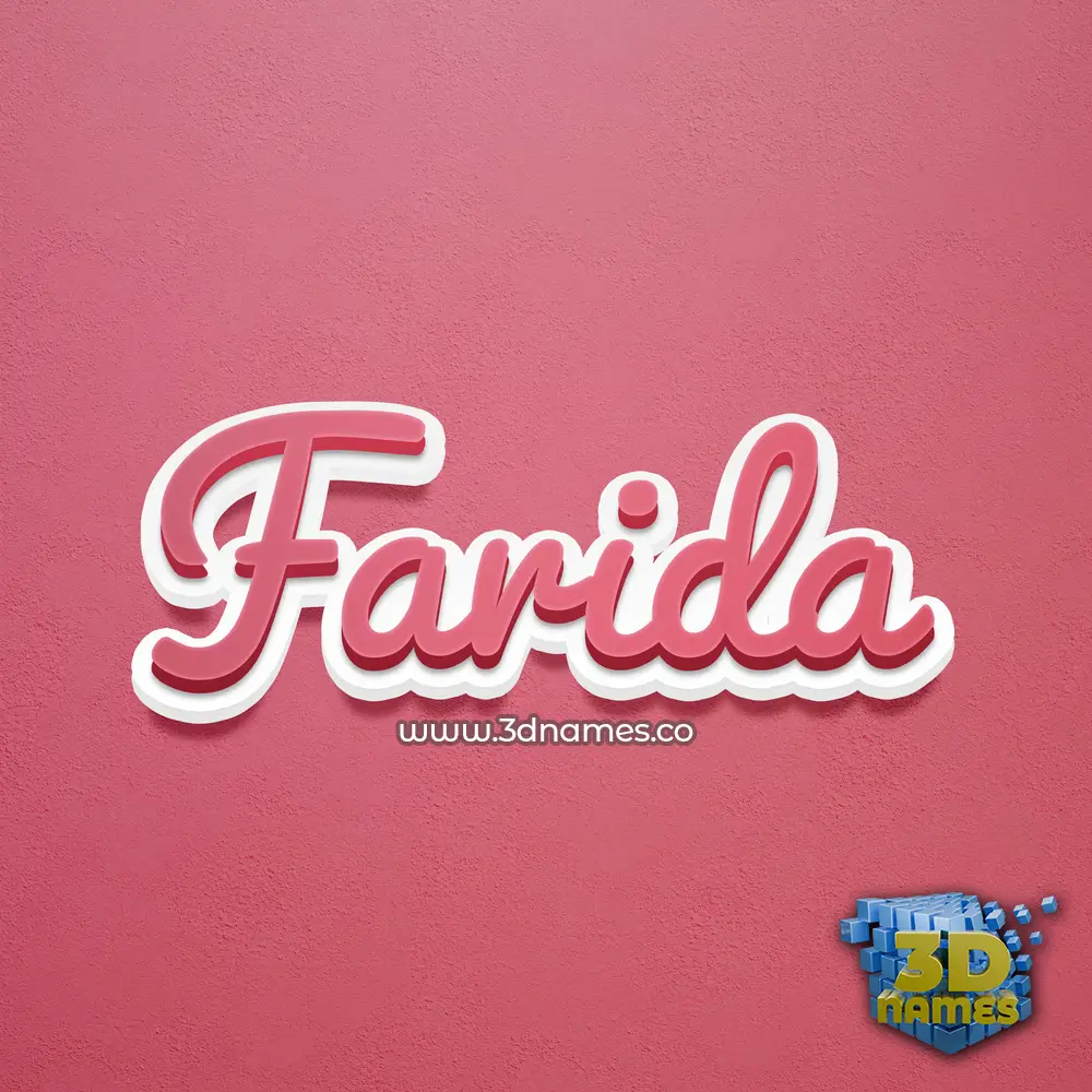 farida in Red Scribble style - 3D name wallpaper