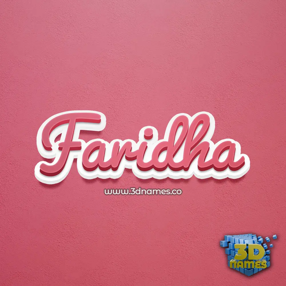 faridha in Red Scribble style - 3D name wallpaper