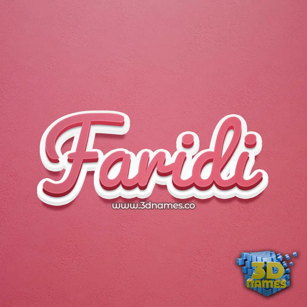 faridi in Red Scribble style - 3D name wallpaper