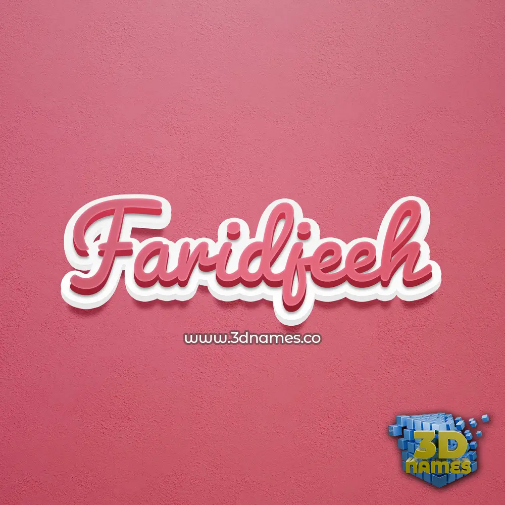 faridjeeh in Red Scribble style - 3D name wallpaper