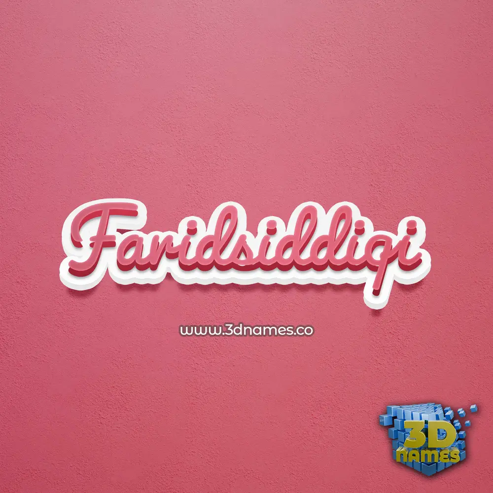faridsiddiqi in Red Scribble style - 3D name wallpaper