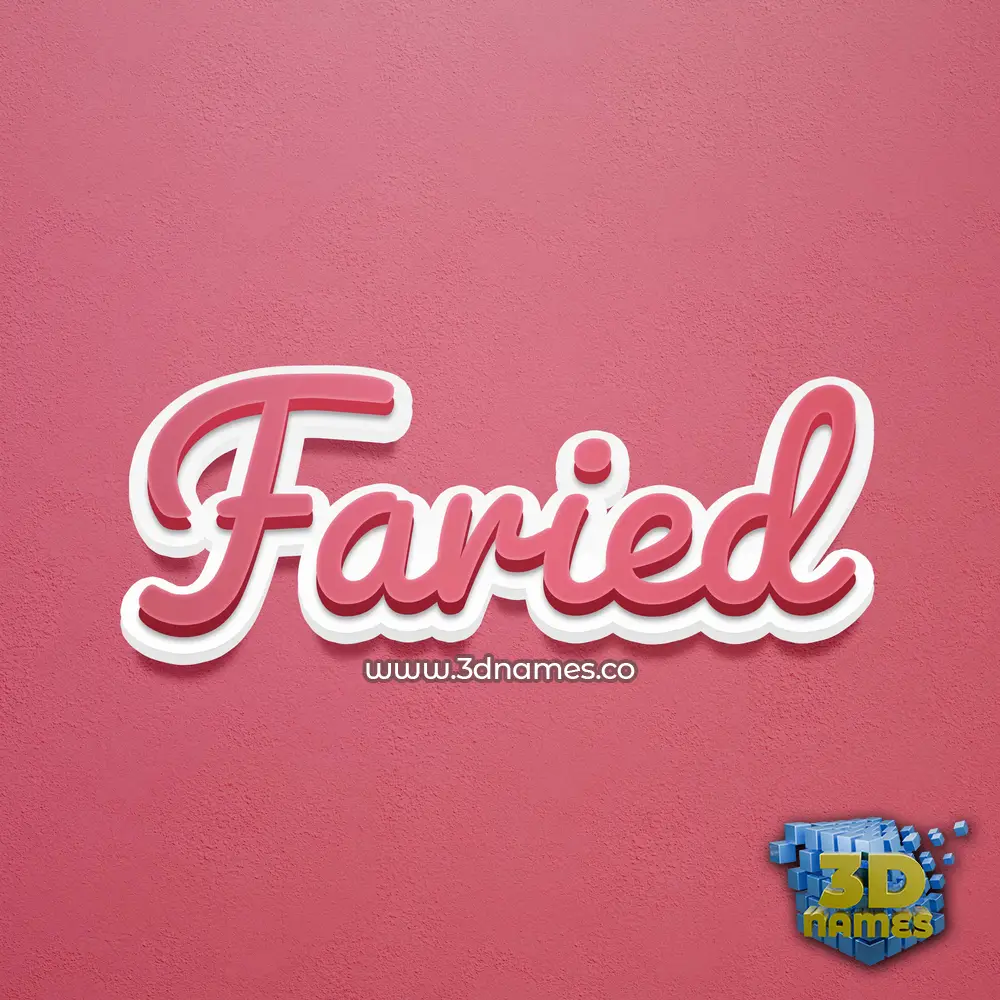 faried in Red Scribble style - 3D name wallpaper