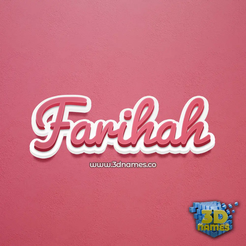 farihah in Red Scribble style - 3D name wallpaper