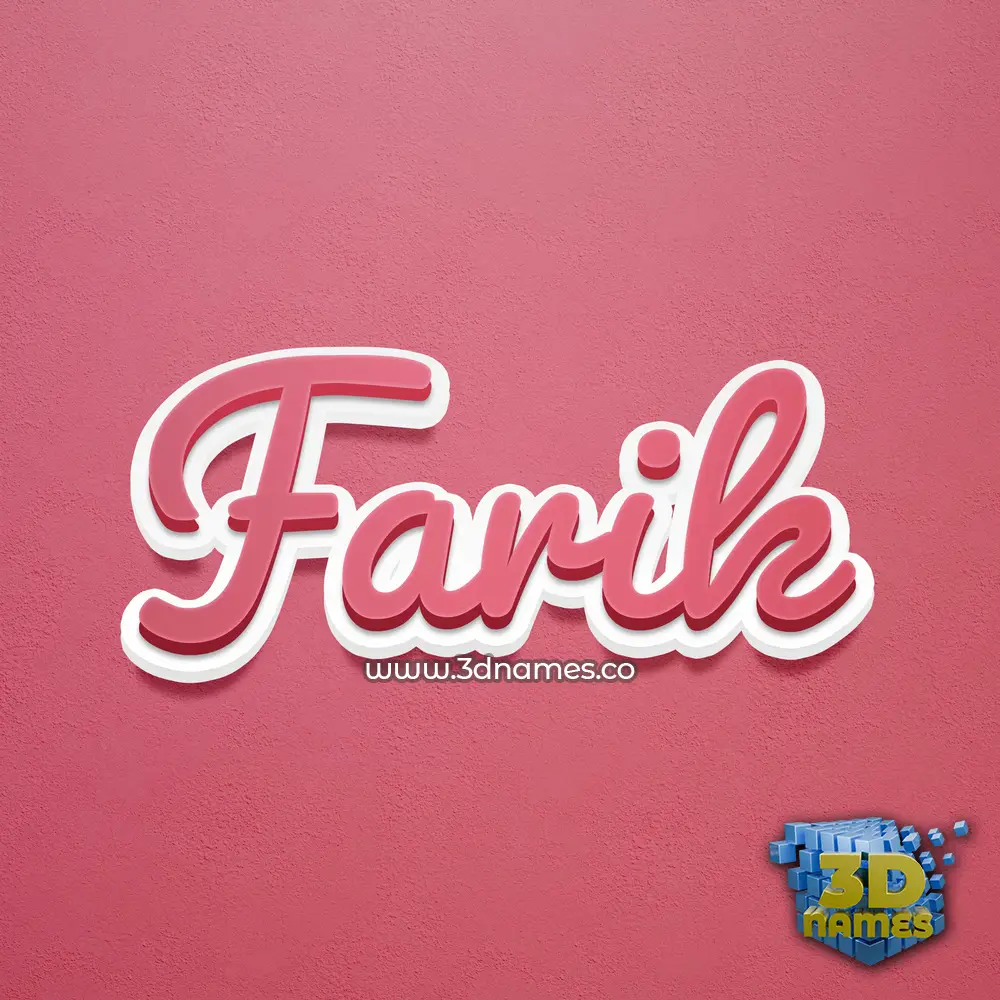 farik in Red Scribble style - 3D name wallpaper