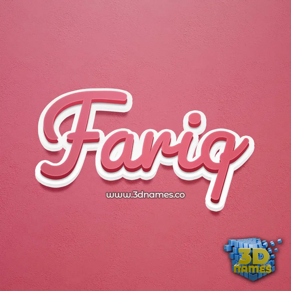 fariq in Red Scribble style - 3D name wallpaper