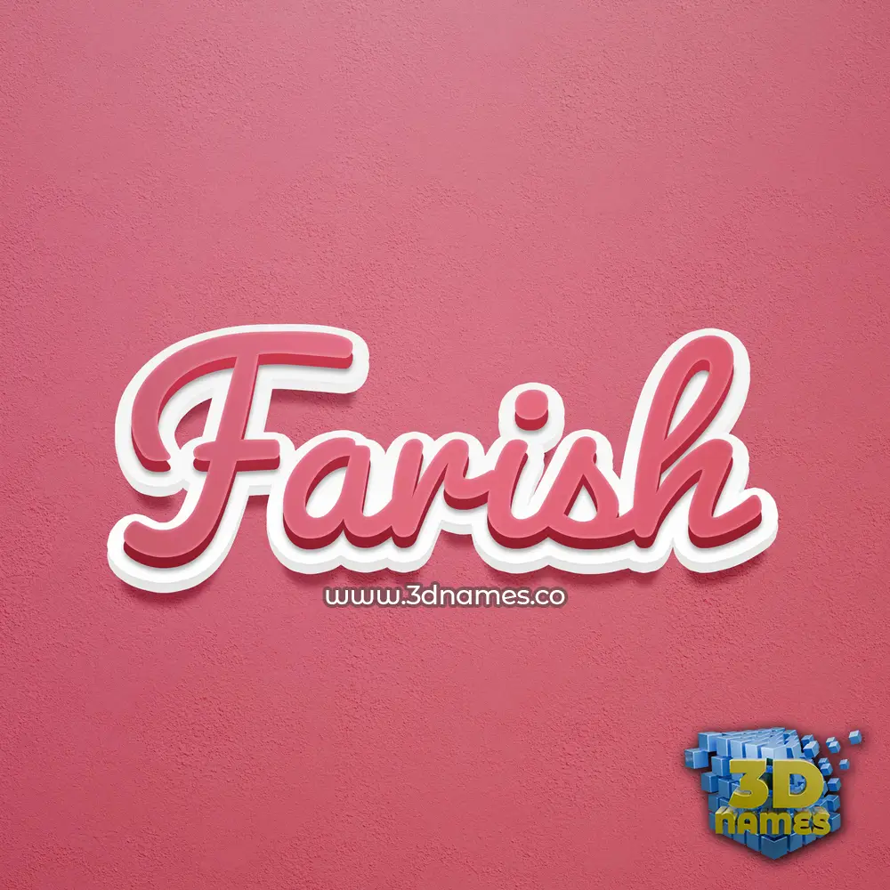farish in Red Scribble style - 3D name wallpaper