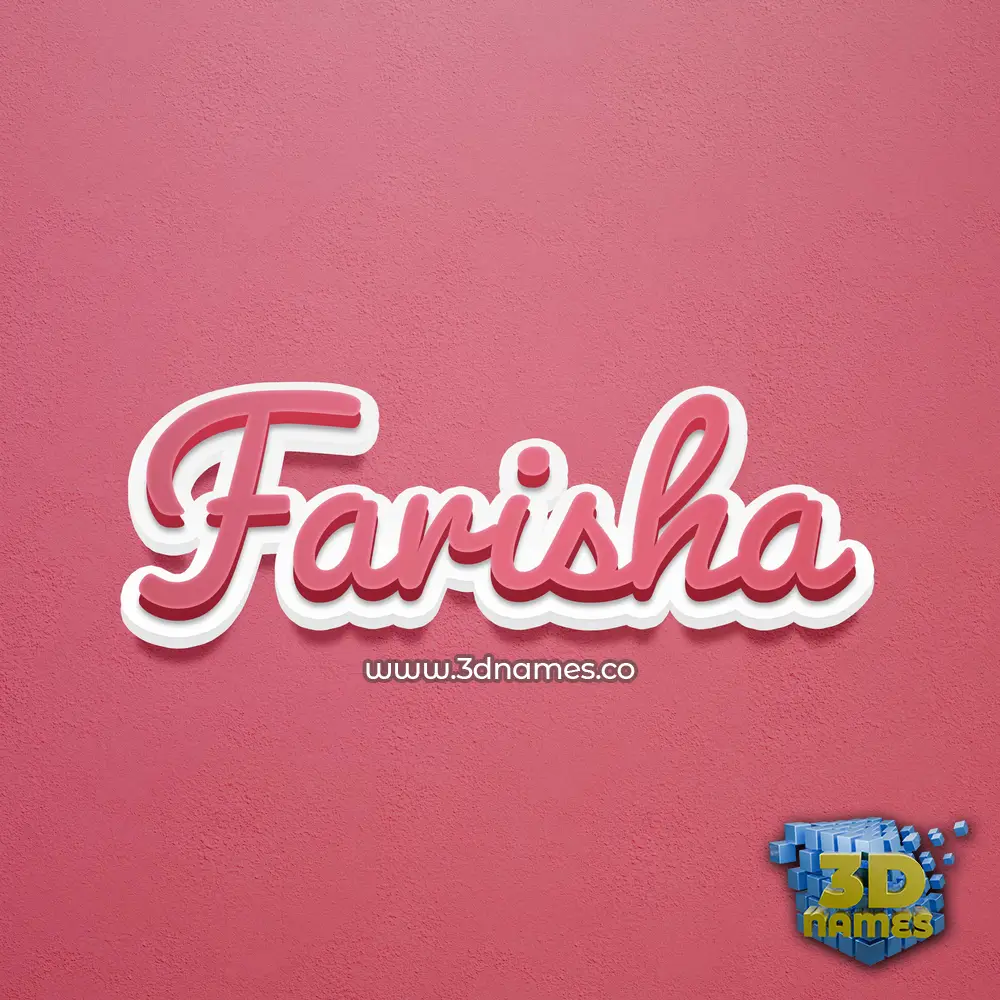 farisha in Red Scribble style - 3D name wallpaper