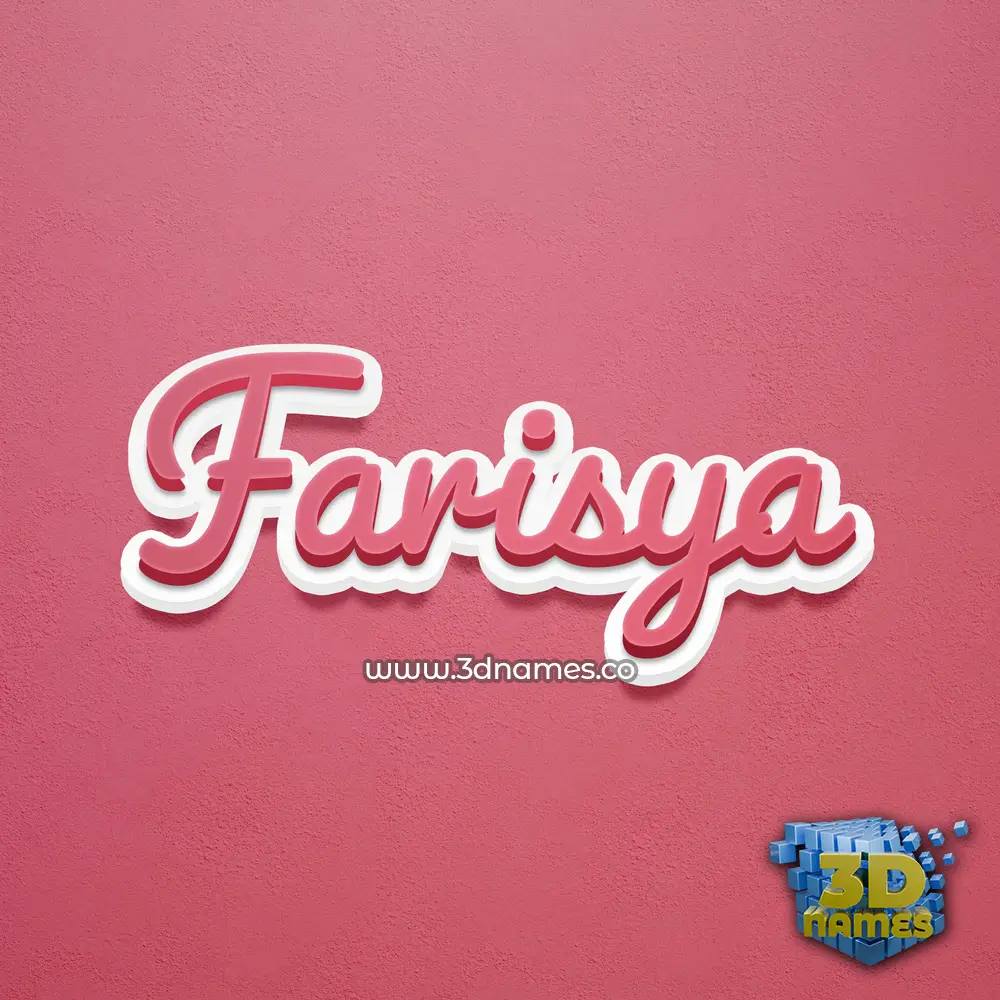 farisya in Red Scribble style - 3D name wallpaper