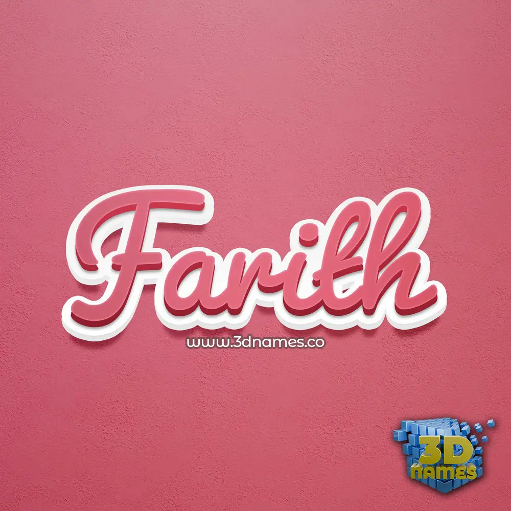 farith in Red Scribble style - 3D name wallpaper