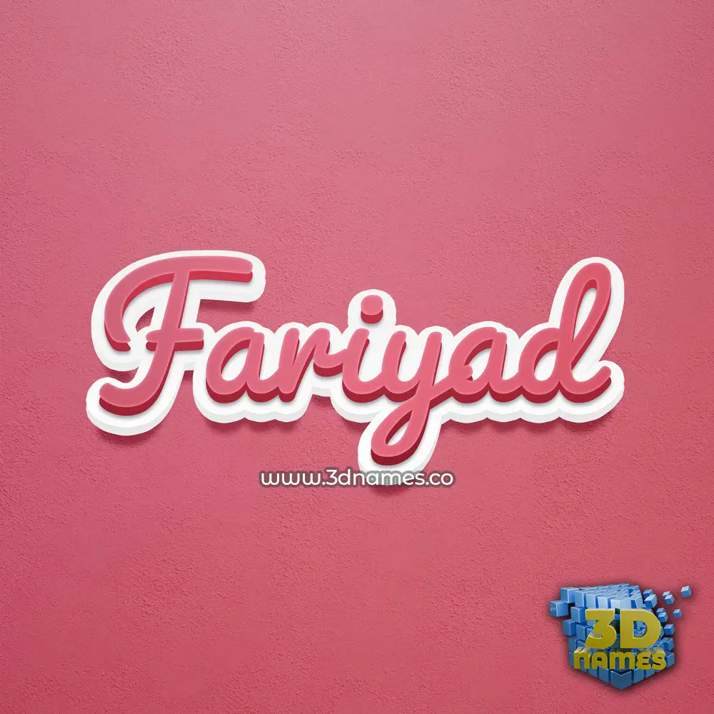 fariyad in Red Scribble style - 3D name wallpaper