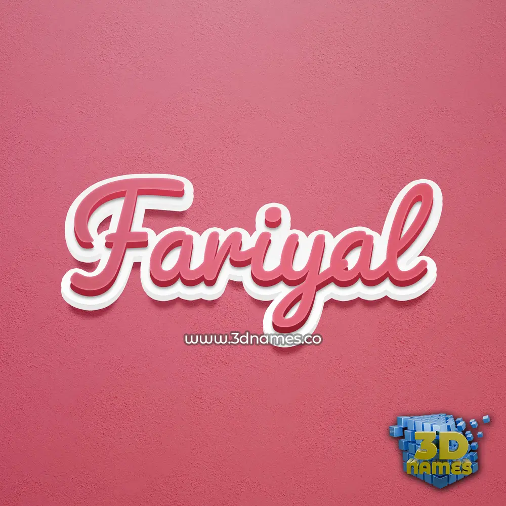 fariyal in Red Scribble style - 3D name wallpaper