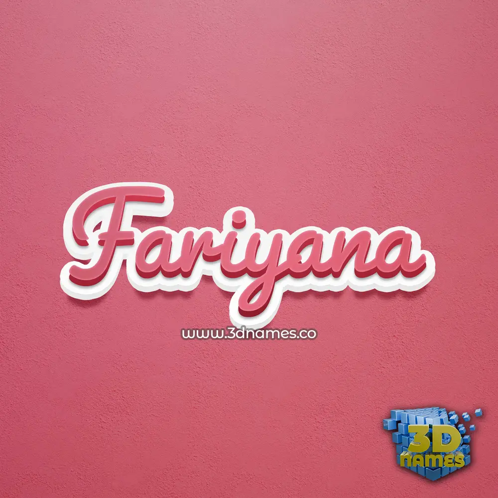 fariyana in Red Scribble style - 3D name wallpaper