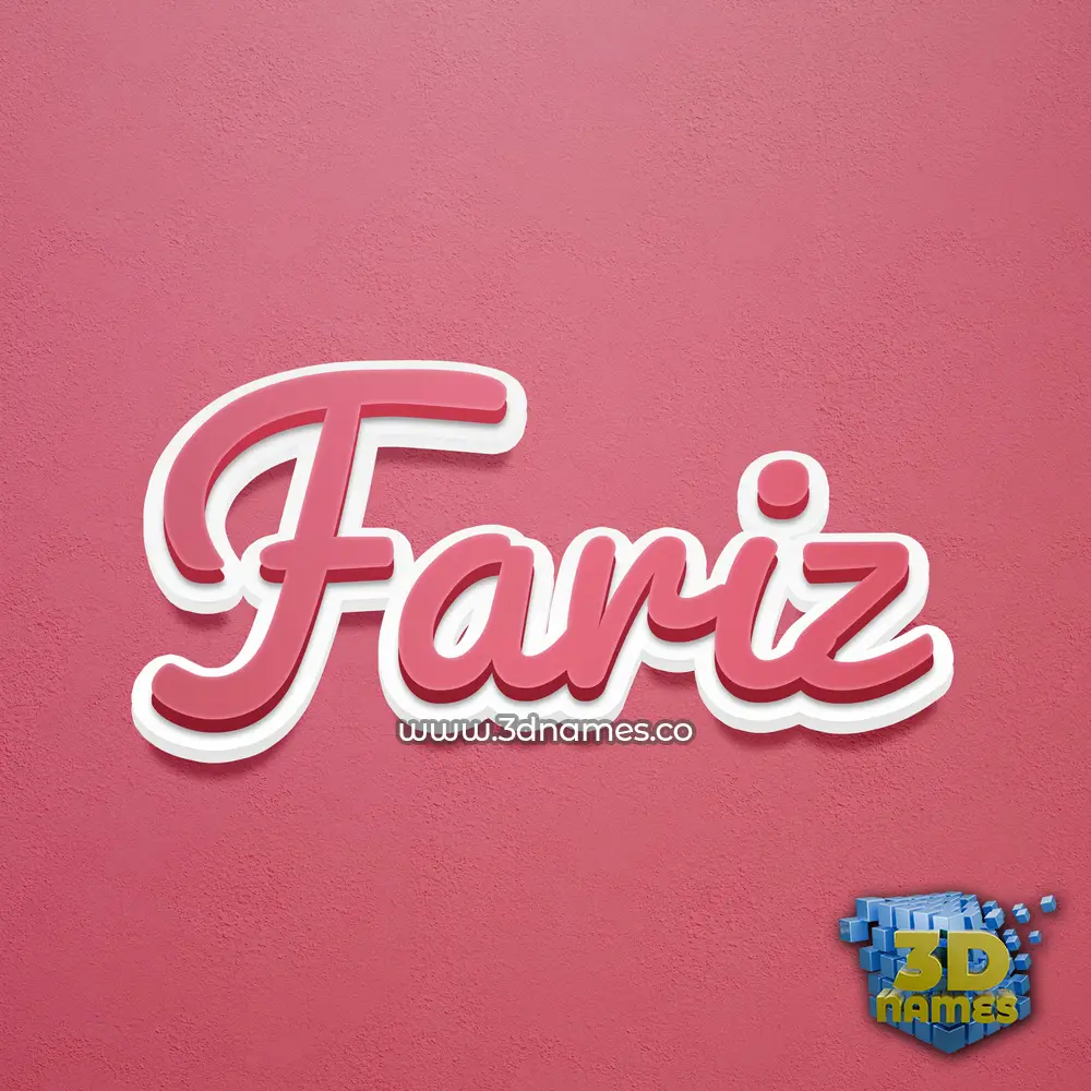 fariz in Red Scribble style - 3D name wallpaper