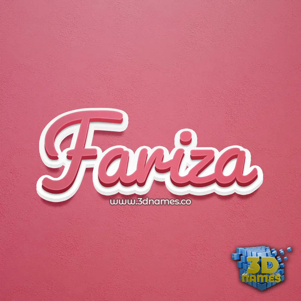 fariza in Red Scribble style - 3D name wallpaper