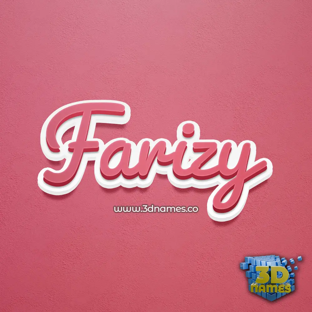 farizy in Red Scribble style - 3D name wallpaper