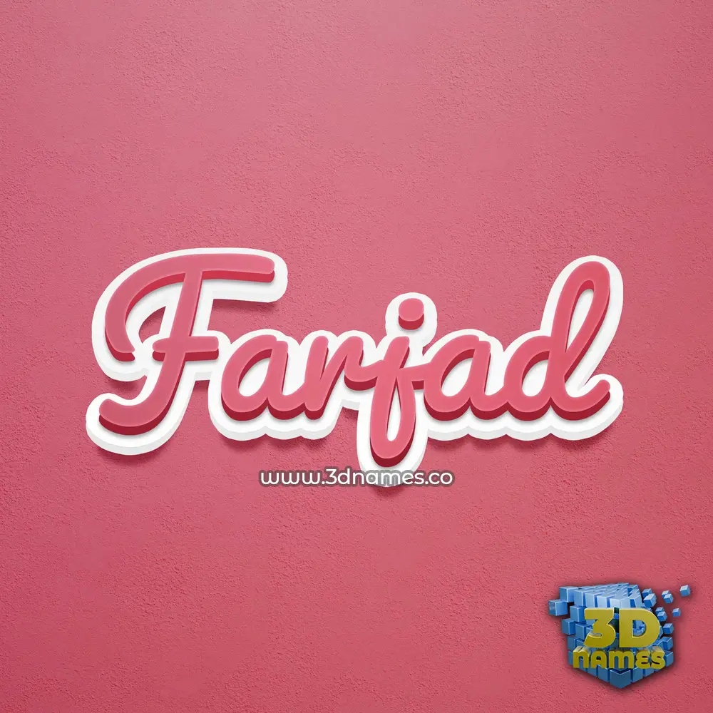 farjad in Red Scribble style - 3D name wallpaper
