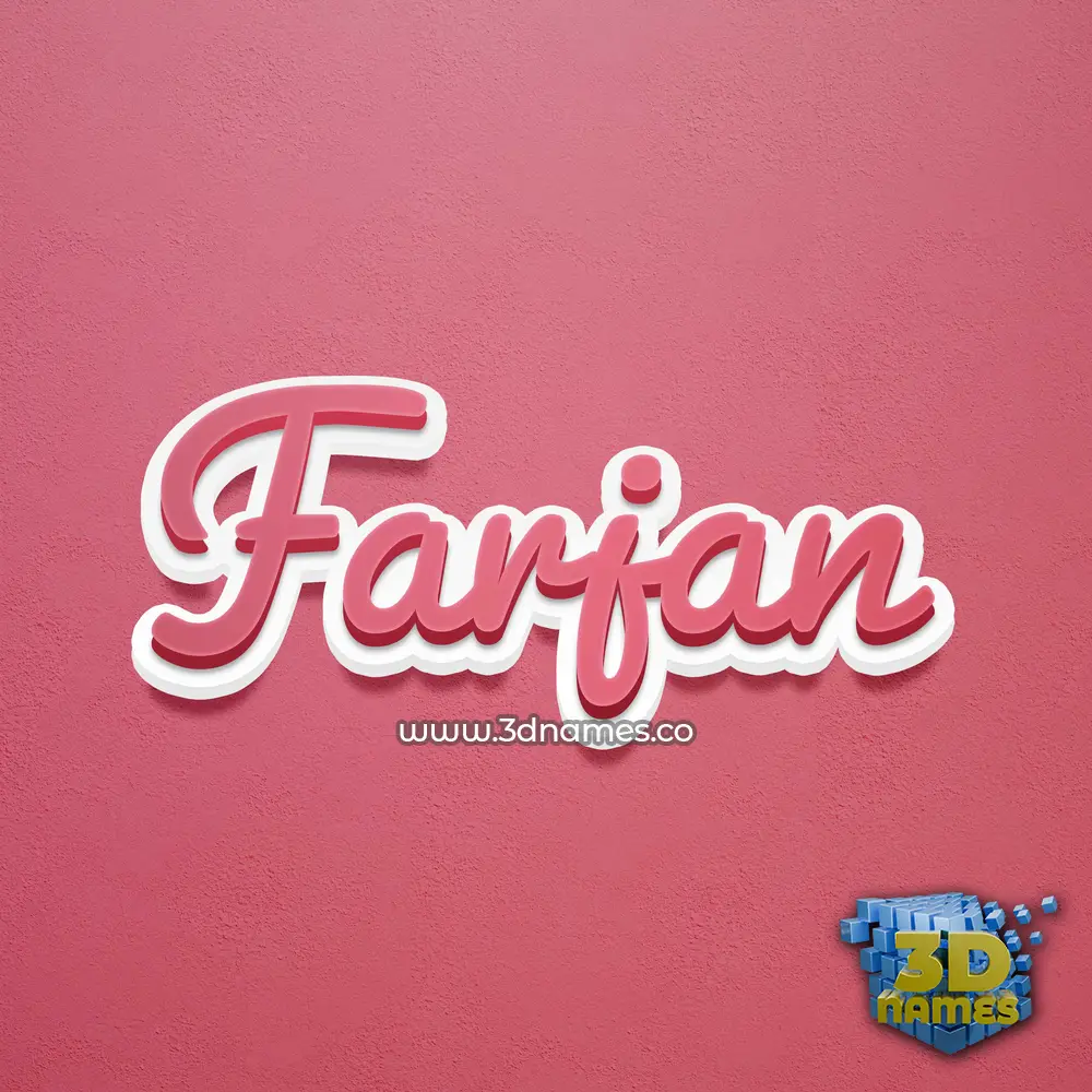 farjan in Red Scribble style - 3D name wallpaper