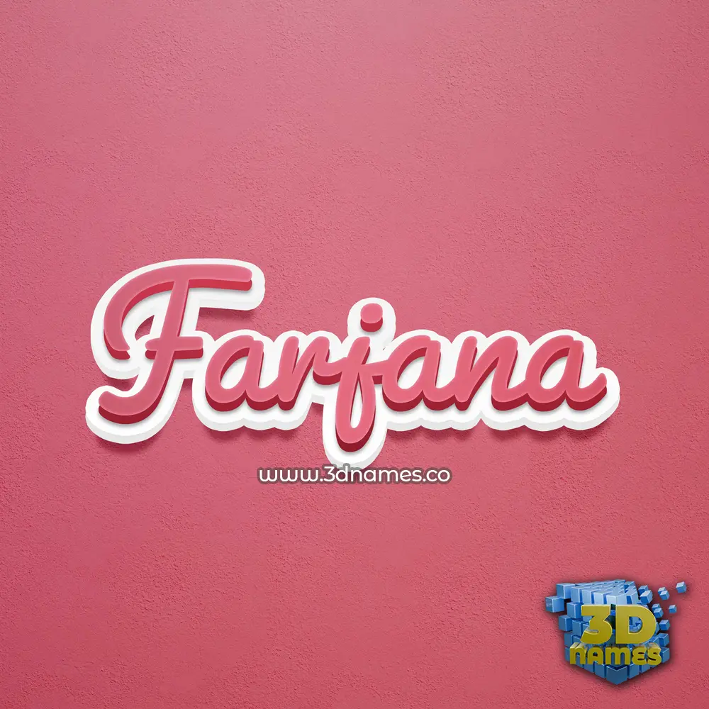 farjana in Red Scribble style - 3D name wallpaper
