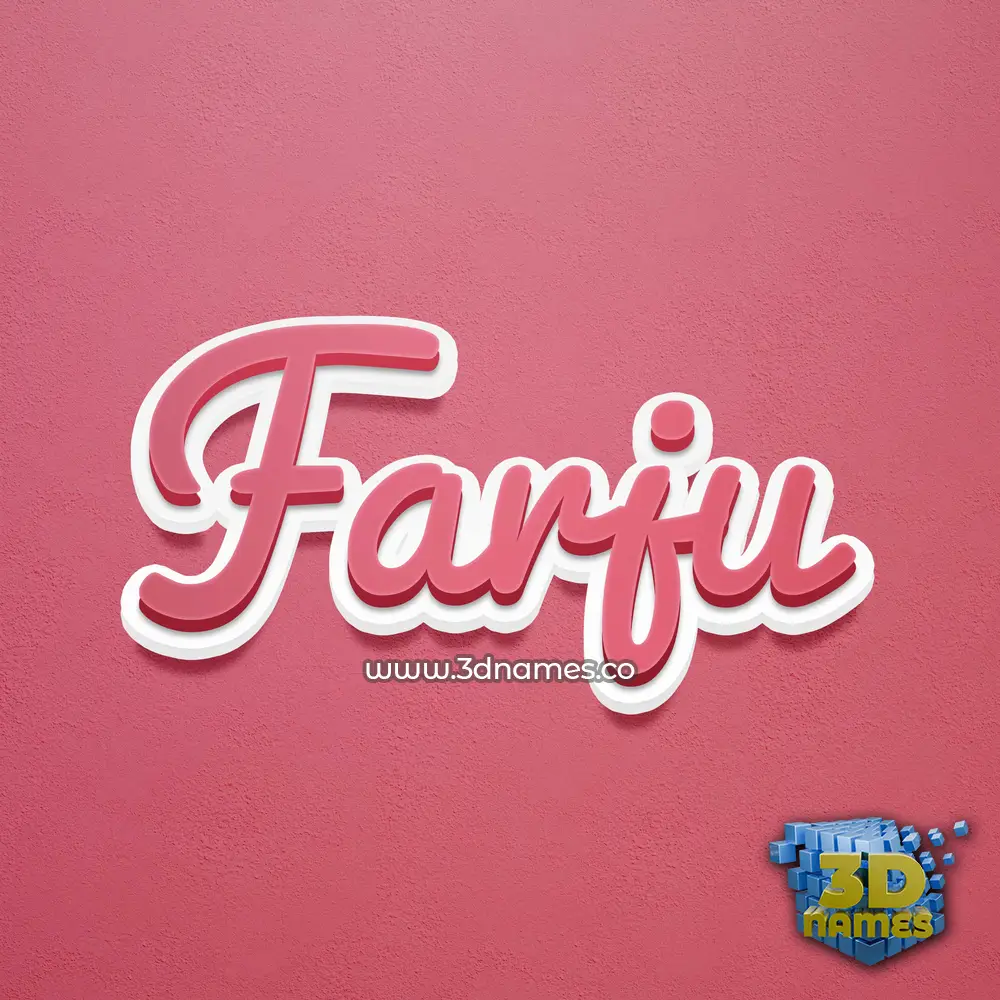 farju in Red Scribble style - 3D name wallpaper