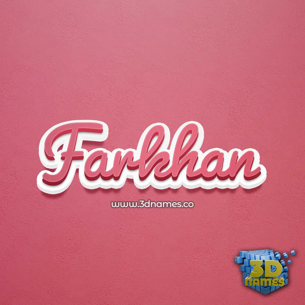 farkhan in Red Scribble style - 3D name wallpaper