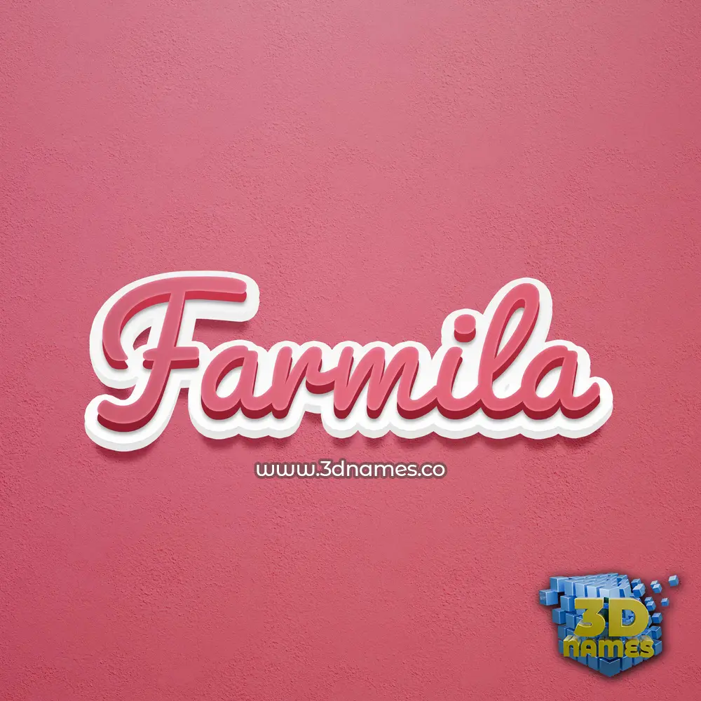 farmila in Red Scribble style - 3D name wallpaper
