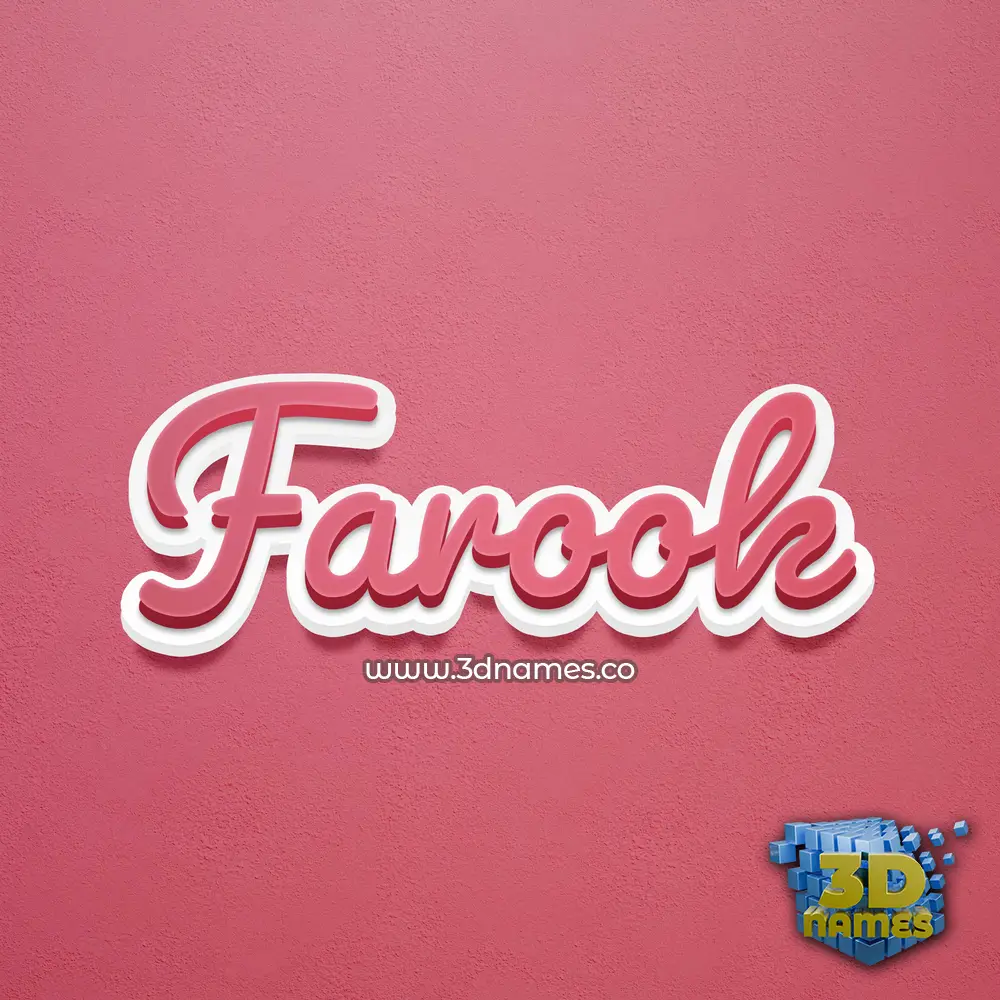 farook in Red Scribble style - 3D name wallpaper
