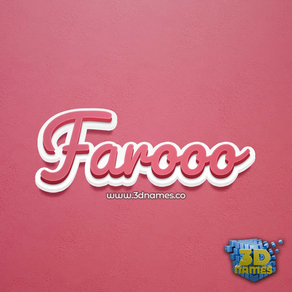 farooo in Red Scribble style - 3D name wallpaper