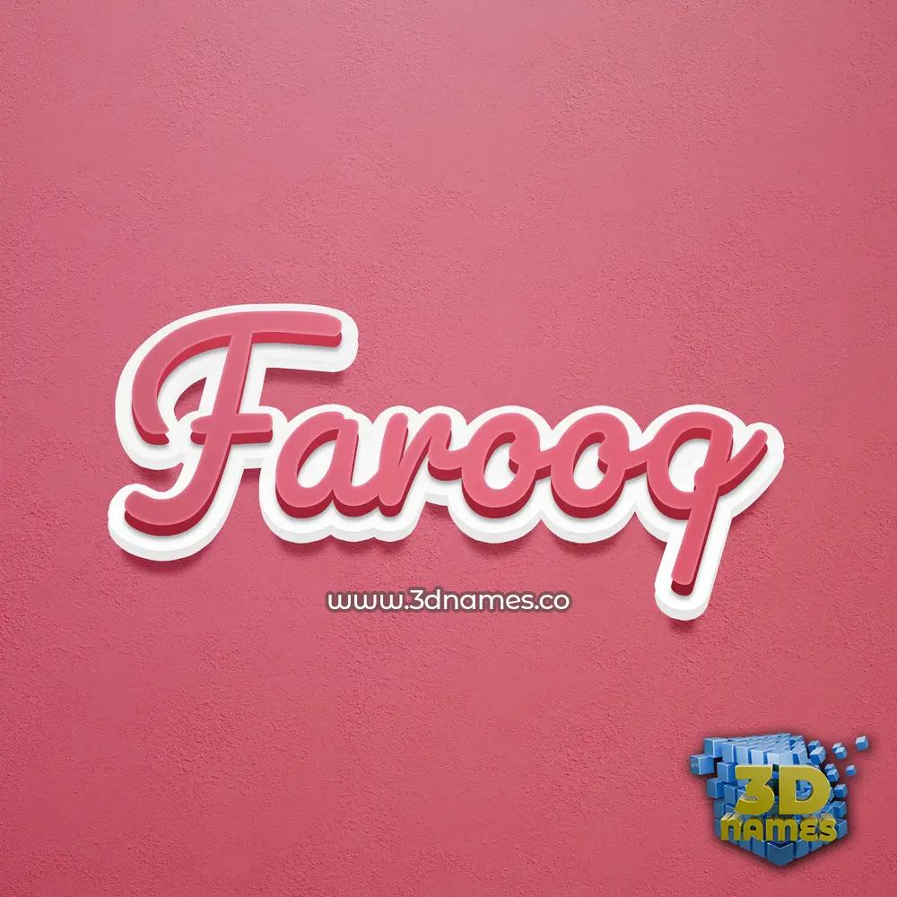 farooq in Red Scribble style - 3D name wallpaper