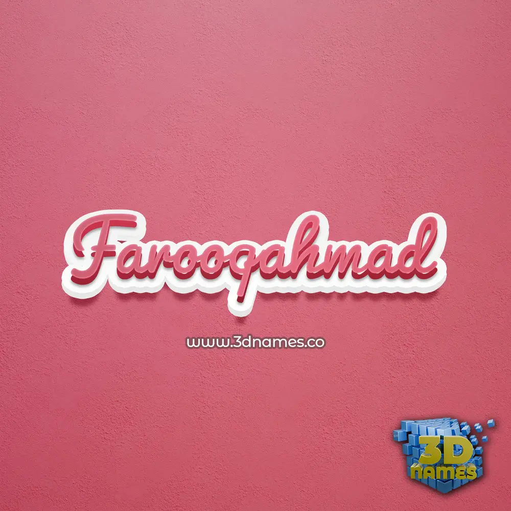 farooqahmad in Red Scribble style - 3D name wallpaper