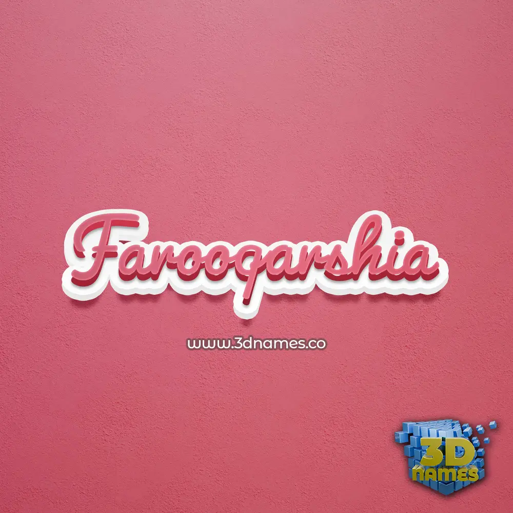 farooqarshia in Red Scribble style - 3D name wallpaper