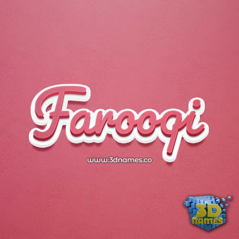 farooqi in Red Scribble style - 3D name wallpaper