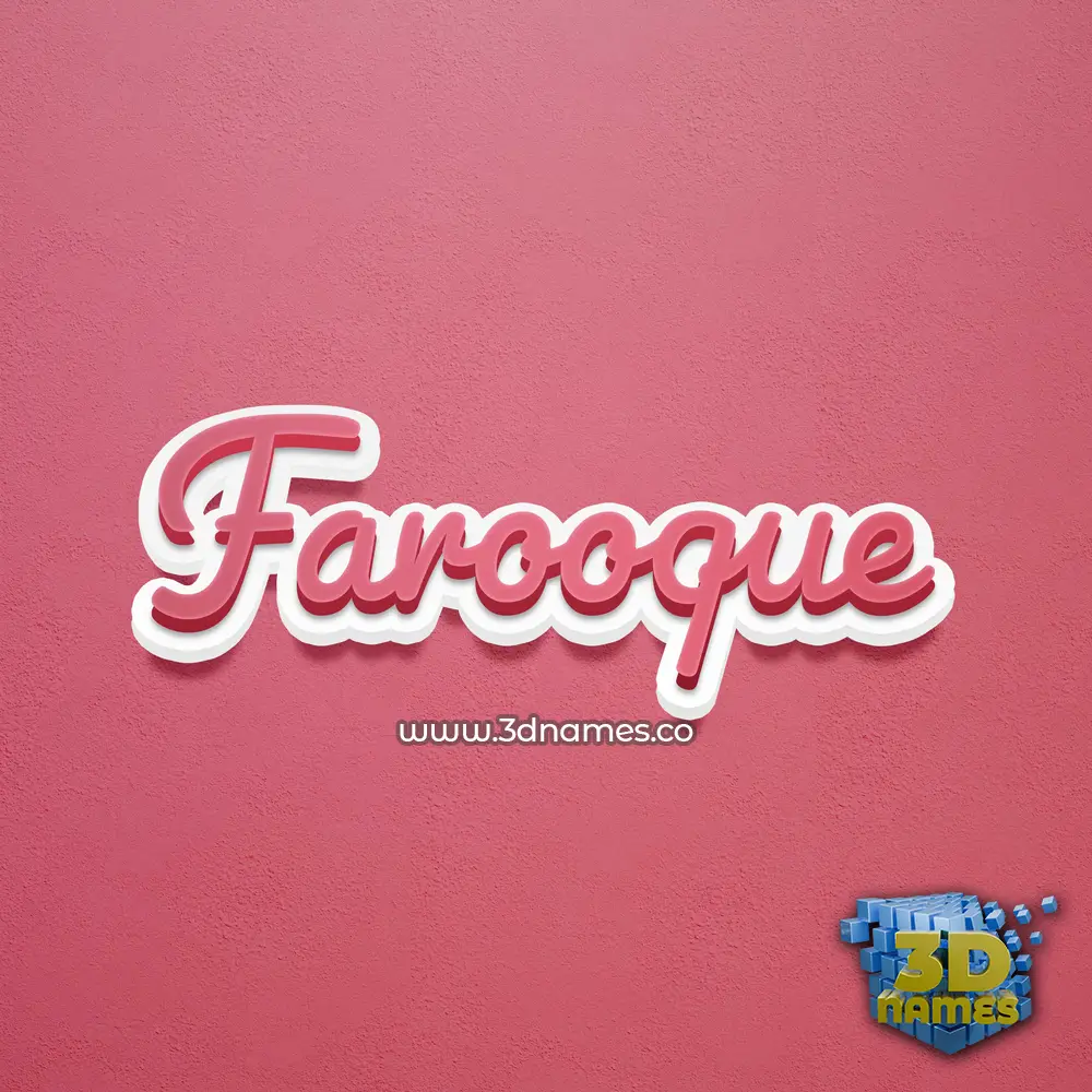 farooque in Red Scribble style - 3D name wallpaper