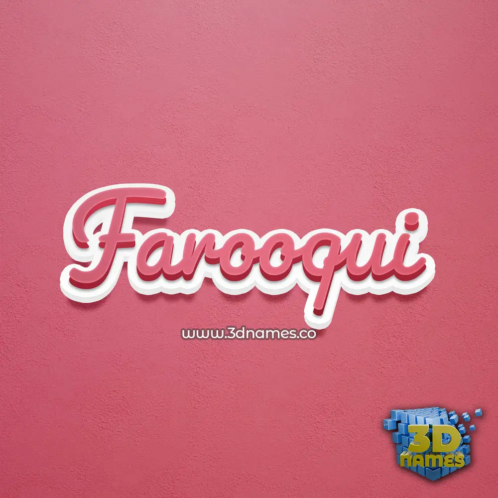 farooqui in Red Scribble style - 3D name wallpaper