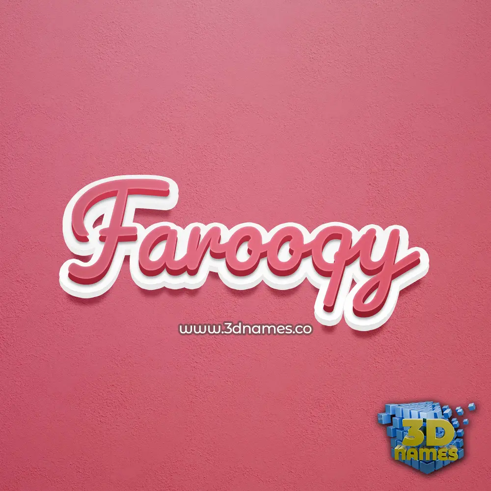 farooqy in Red Scribble style - 3D name wallpaper