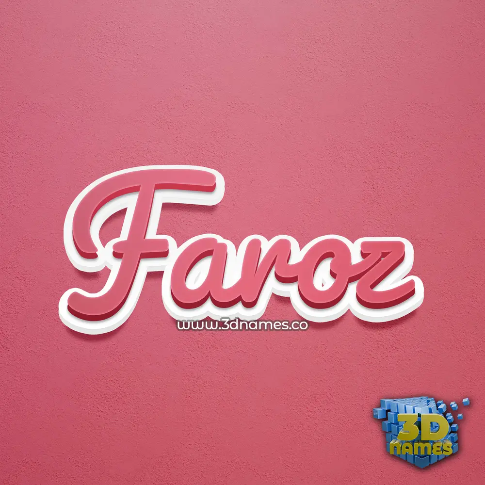 faroz in Red Scribble style - 3D name wallpaper