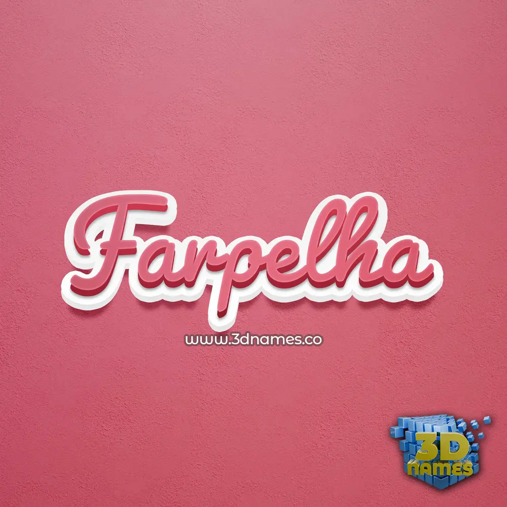 farpelha in Red Scribble style - 3D name wallpaper