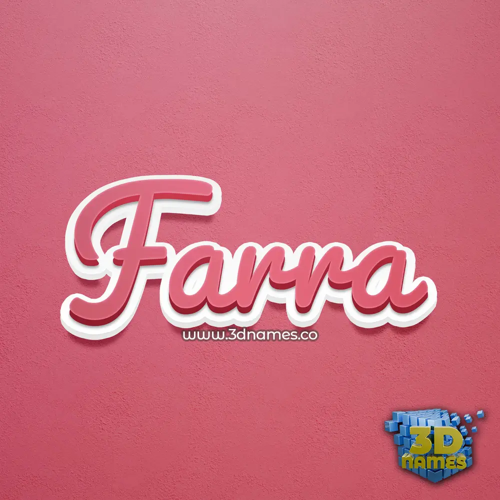 farra in Red Scribble style - 3D name wallpaper
