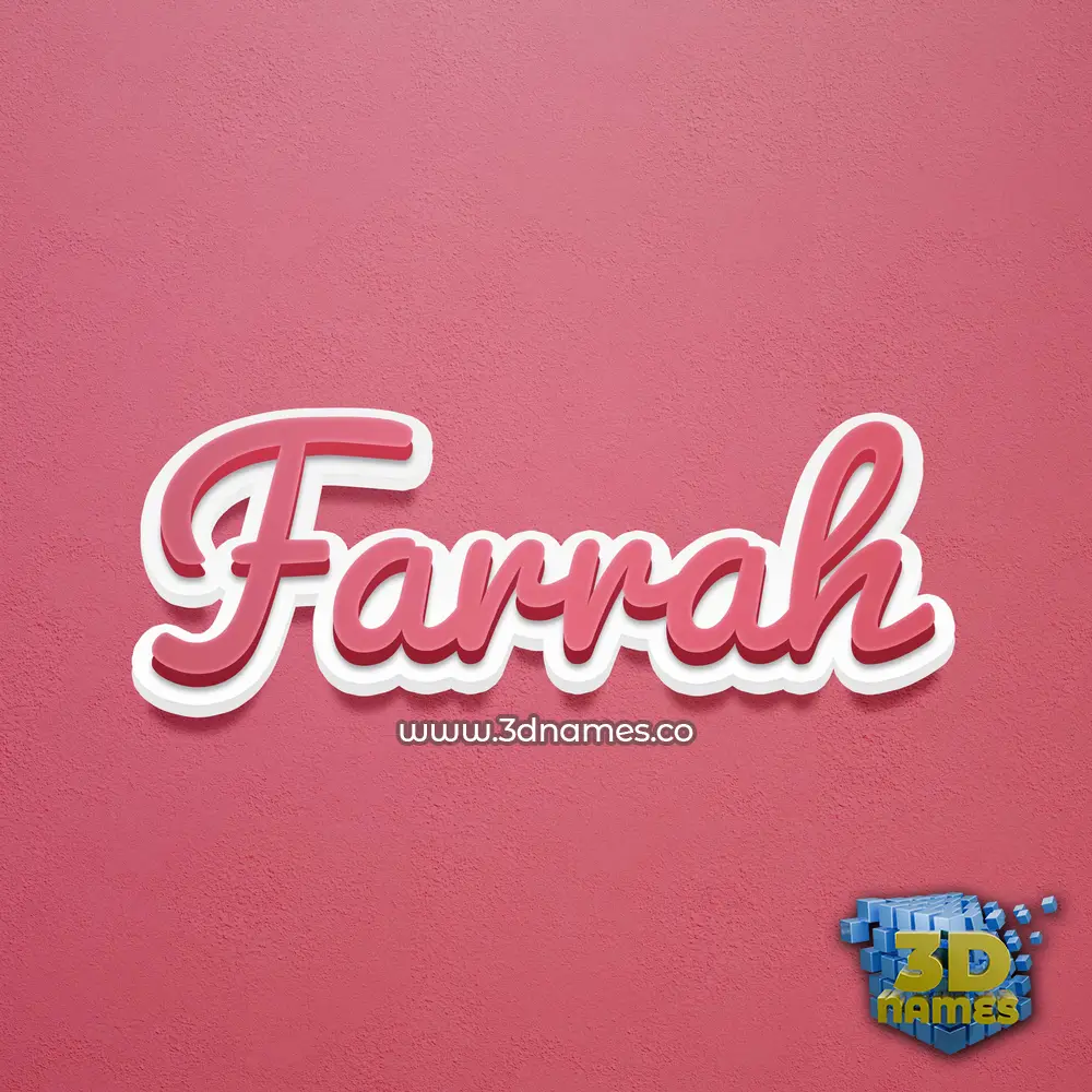 farrah in Red Scribble style - 3D name wallpaper