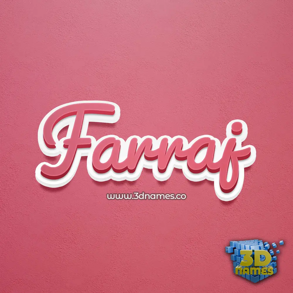 farraj in Red Scribble style - 3D name wallpaper