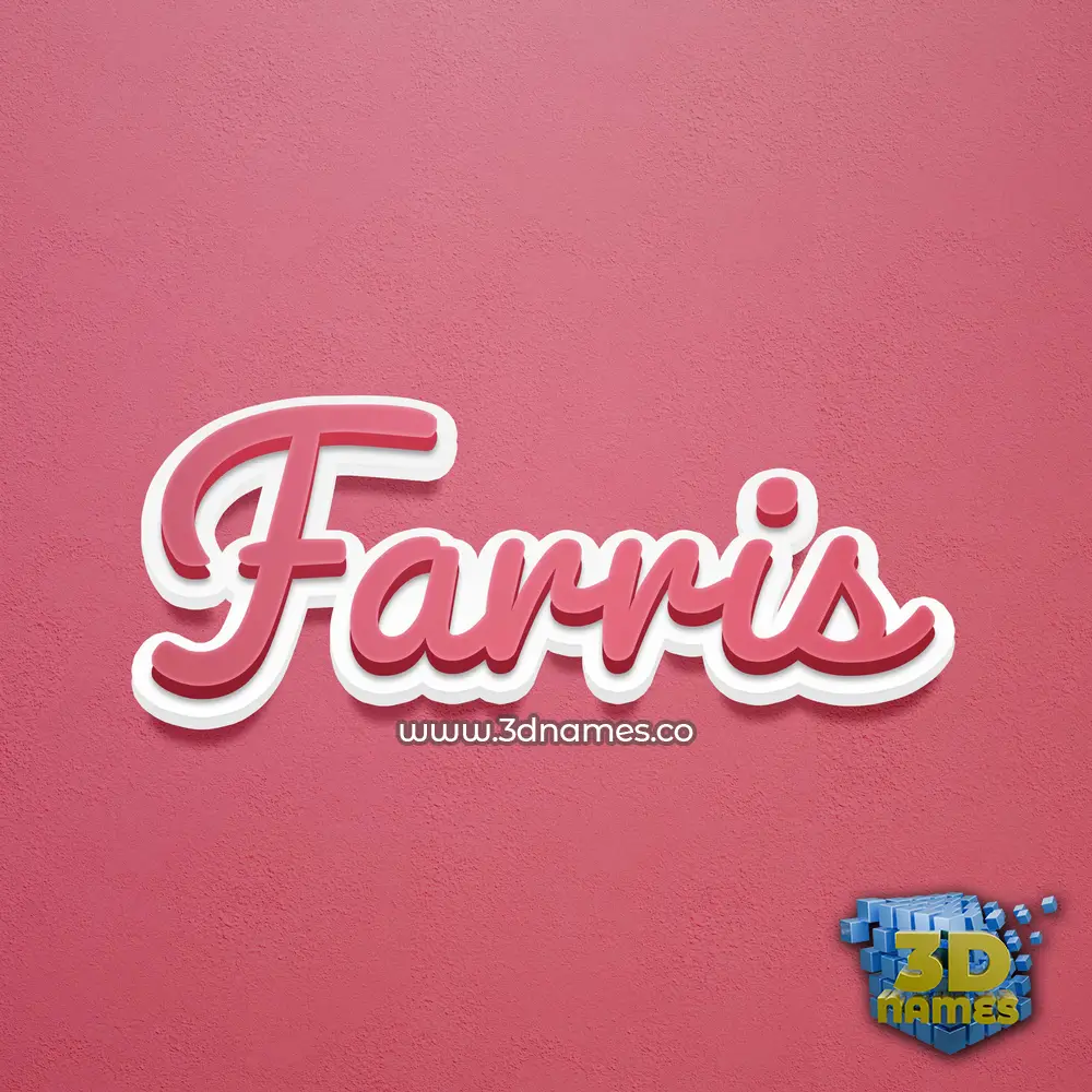 farris in Red Scribble style - 3D name wallpaper