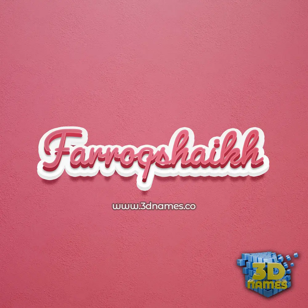 farroqshaikh in Red Scribble style - 3D name wallpaper