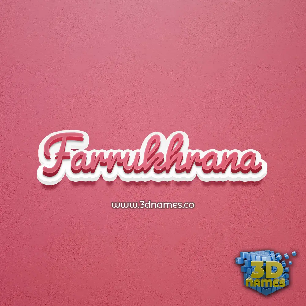 farrukhrana in Red Scribble style - 3D name wallpaper