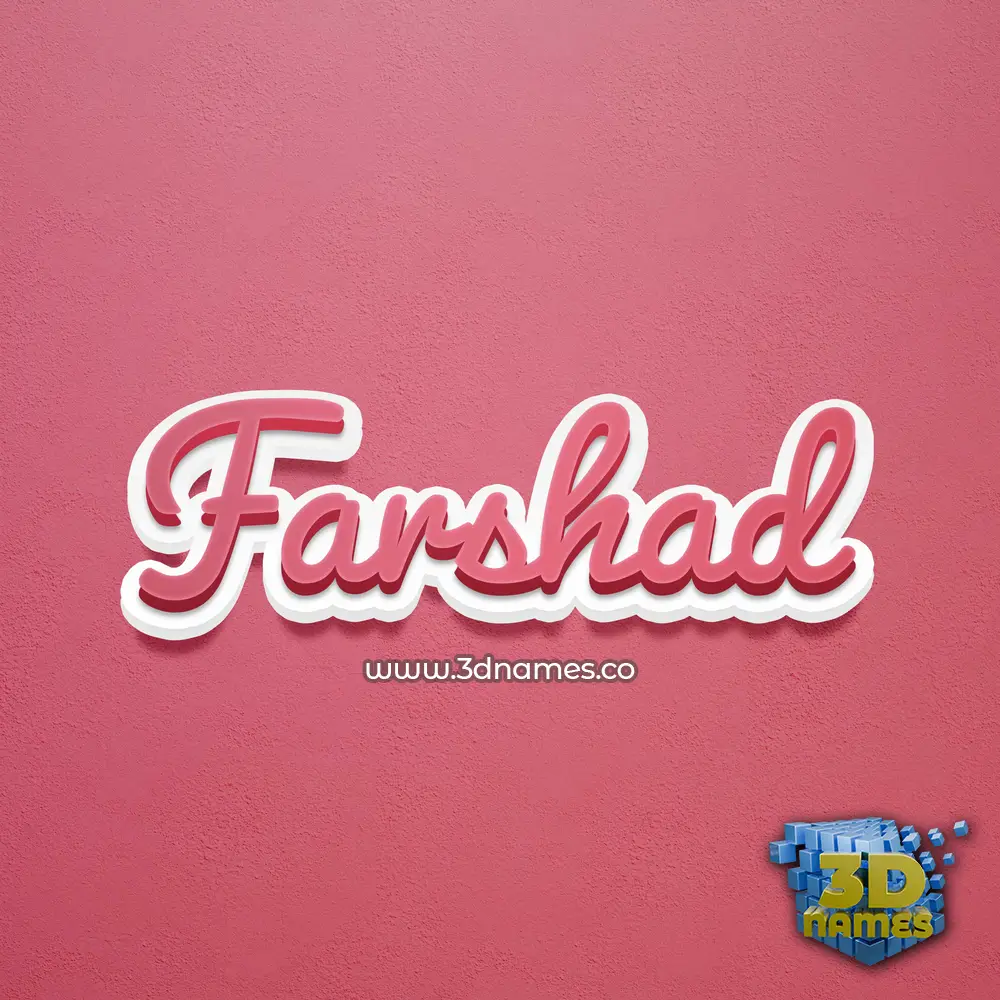 farshad in Red Scribble style - 3D name wallpaper