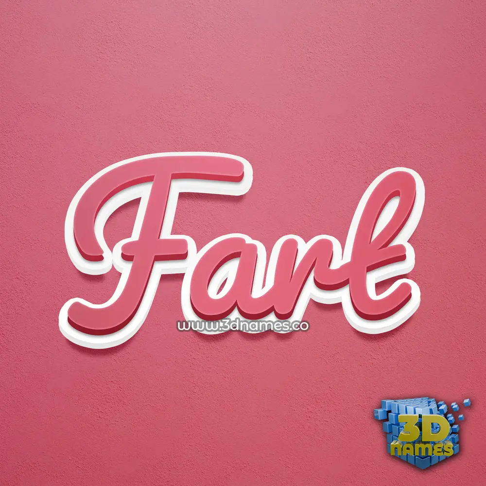 fart in Red Scribble style - 3D name wallpaper