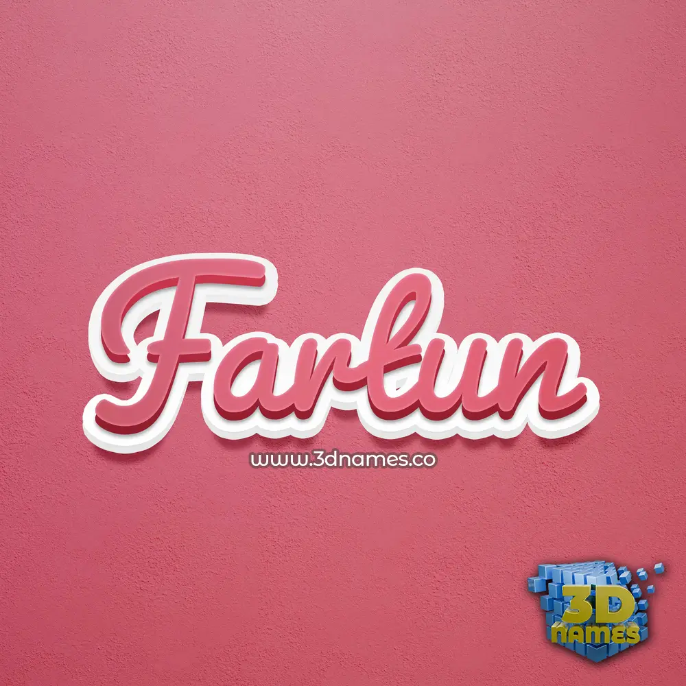fartun in Red Scribble style - 3D name wallpaper
