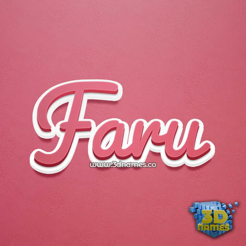 faru in Red Scribble style - 3D name wallpaper