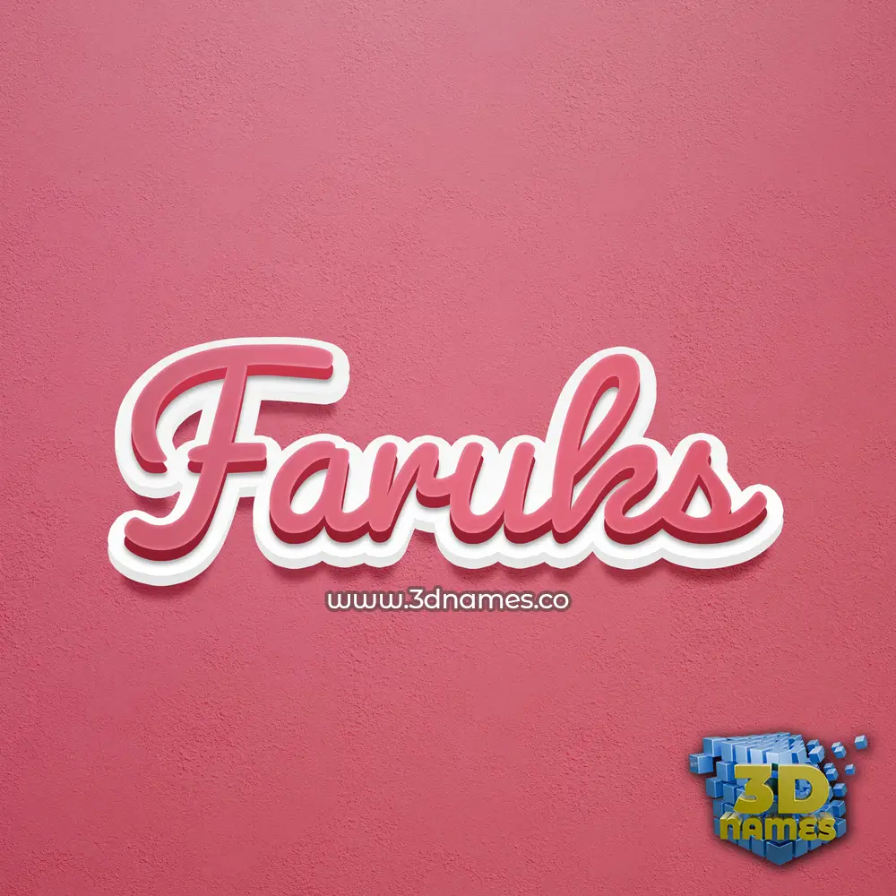 faruks in Red Scribble style - 3D name wallpaper
