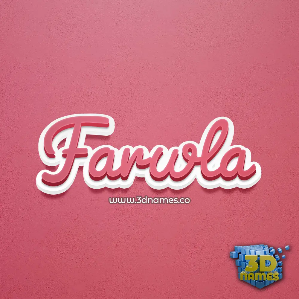 farwla in Red Scribble style - 3D name wallpaper