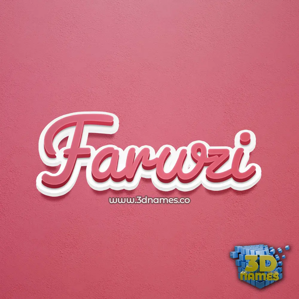 farwzi in Red Scribble style - 3D name wallpaper