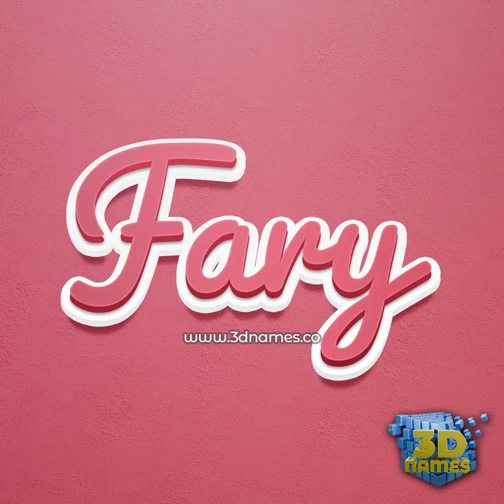 fary in Red Scribble style - 3D name wallpaper